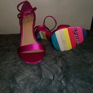 Magenta High Heel W/Multicolored Sole